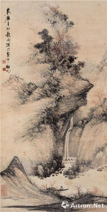 624 啟功《山水圖》(150-180萬JPY) 83×41.8 cm