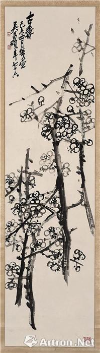 549 吳昌碩《墨梅圖》(150-180萬JPY) 120×32 cm