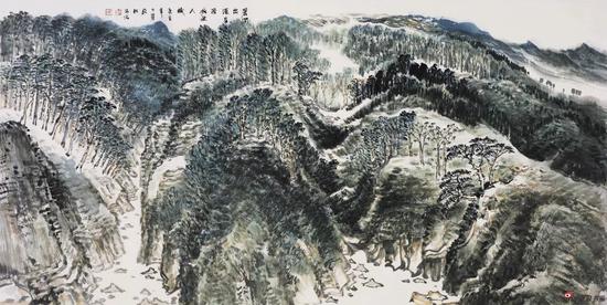 《碧澗出深谷》136x68cm