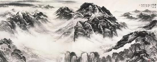 《舒云萬里》145×365cm