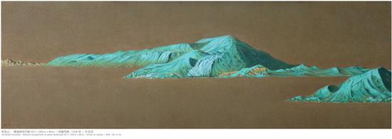 《未名山·青綠研究方案NO.1》120×40㎝ 布面丙烯 2018