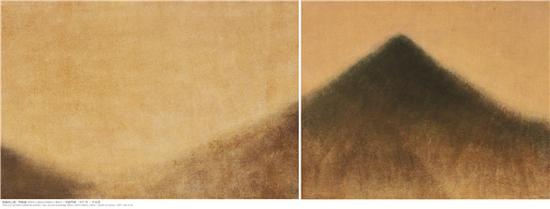 《映窗抹山圖》 120×80㎝+100×80㎝ 布面丙烯 2017